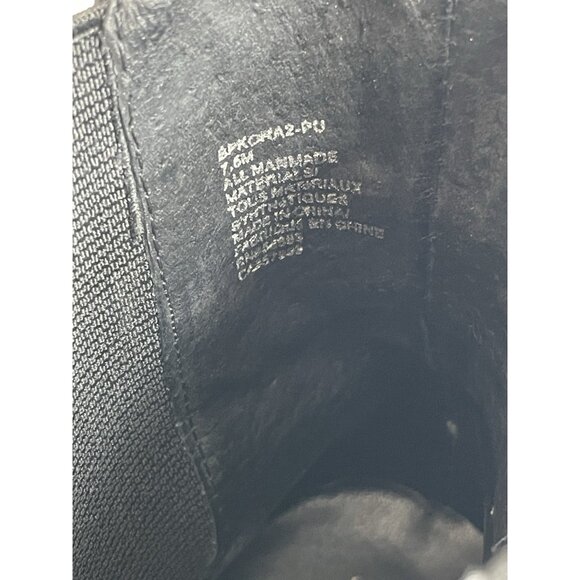 Black Leatherette Pearl Stud Platform Combat Boots Women's Size 7.5 Good Plus - Picture 7 of 7